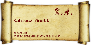 Kahlesz Anett névjegykártya